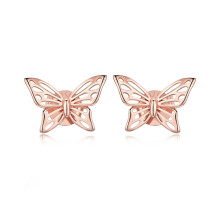 Cercei din argint Beautiful Butterfly Rose Gold