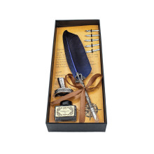 Set Stilou Vintage cu pană de gâscă