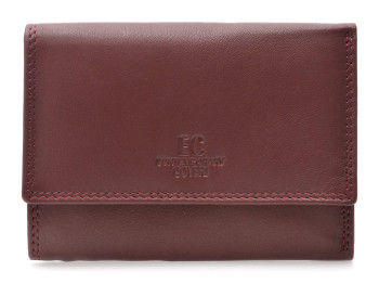 Portofel COVERI visiniu din piele naturala